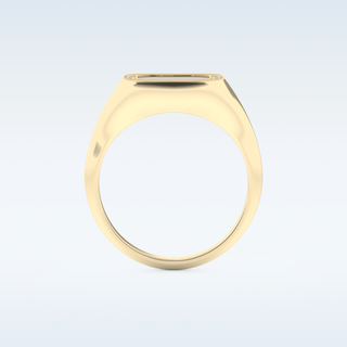 Signet Style Wedding Band with 0.15 CT Round Cut Moissanite