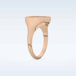 Signet Style Wedding Band with 0.15 CT Round Cut Moissanite