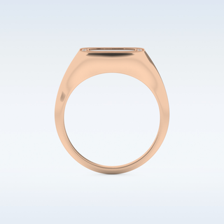 Signet Style Wedding Band with 0.15 CT Round Cut Moissanite