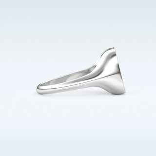 Signet Style Wedding Band with 0.15 CT Round Cut Moissanite