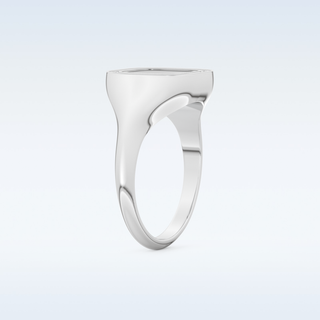 Signet Style Wedding Band with 0.15 CT Round Cut Moissanite