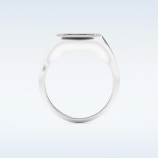 Signet Style Wedding Band with 0.15 CT Round Cut Moissanite