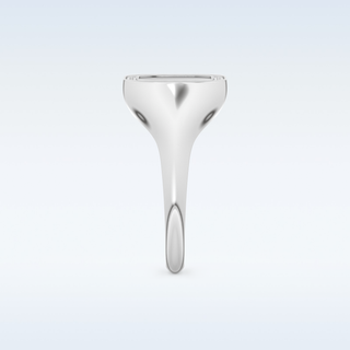 Signet Style Wedding Band with 0.15 CT Round Cut Moissanite