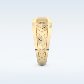 Patterned Design Wedding Band with 0.381 CT Round and Princess Cut Moissanite