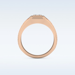 Patterned Design Wedding Band with 0.381 CT Round and Princess Cut Moissanite