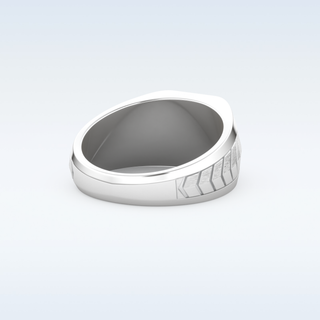 Patterned Design Wedding Band with 0.381 CT Round and Princess Cut Moissanite