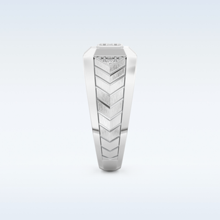 Patterned Design Wedding Band with 0.381 CT Round and Princess Cut Moissanite