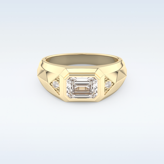 Patterned Style Wedding Band with Moissanite