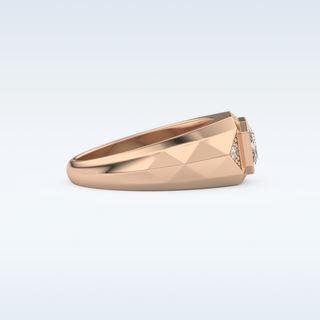 Patterned Style Wedding Band with Moissanite