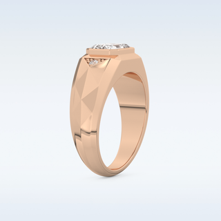 Patterned Style Wedding Band with Moissanite