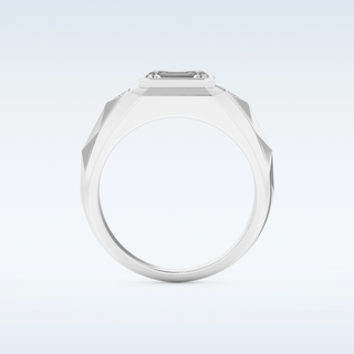 Patterned Style Wedding Band with Moissanite