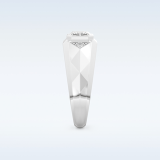 Patterned Style Wedding Band with Moissanite