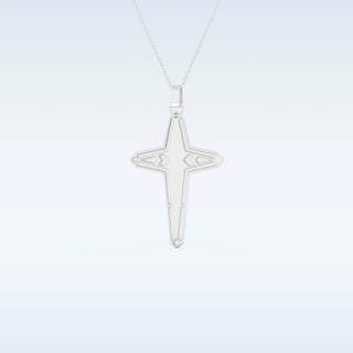 Beautiful Cross Design Moissanite Necklace – 0.193 CT Round Cut in 14K/18K Gold