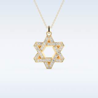 Star Shaped Moissanite Necklace – 0.672 CT Round Cut in 14K/18K Gold