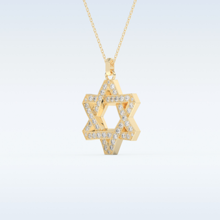 Star Shaped Moissanite Necklace – 0.672 CT Round Cut in 14K/18K Gold