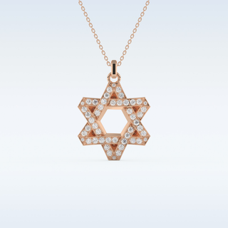 Star Shaped Moissanite Necklace – 0.672 CT Round Cut in 14K/18K Gold