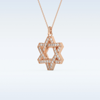 Star Shaped Moissanite Necklace – 0.672 CT Round Cut in 14K/18K Gold