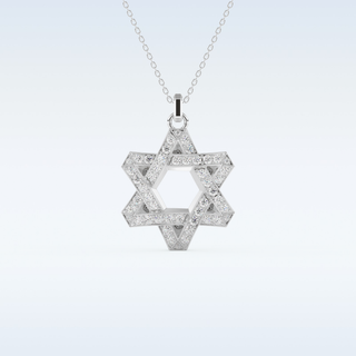 Star Shaped Moissanite Necklace – 0.672 CT Round Cut in 14K/18K Gold