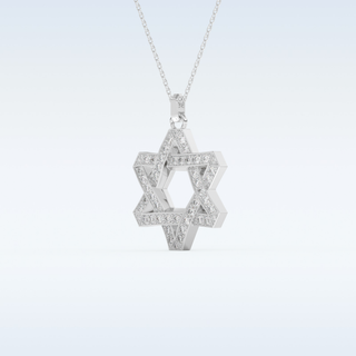 Star Shaped Moissanite Necklace – 0.672 CT Round Cut in 14K/18K Gold