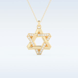 Star Shaped Moissanite Necklace – 0.331 CT Round Cut in 14K/18K Gold