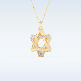 Star Shaped Moissanite Necklace – 0.331 CT Round Cut in 14K/18K Gold