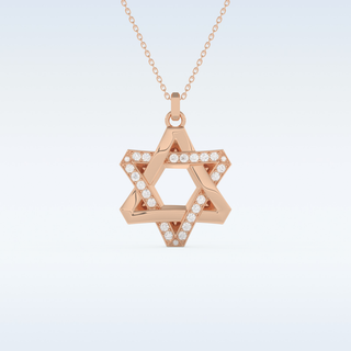 Star Shaped Moissanite Necklace – 0.331 CT Round Cut in 14K/18K Gold