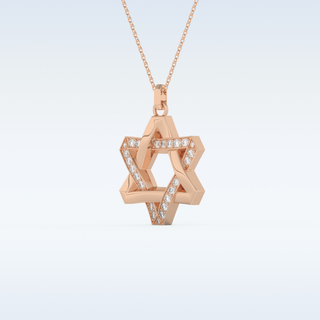 Star Shaped Moissanite Necklace – 0.331 CT Round Cut in 14K/18K Gold
