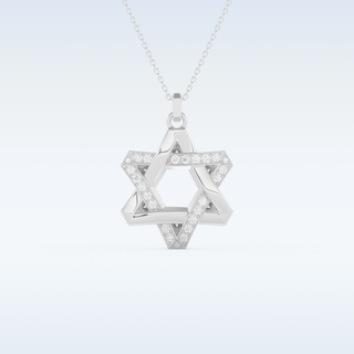 Star Shaped Moissanite Necklace – 0.331 CT Round Cut in 14K/18K Gold