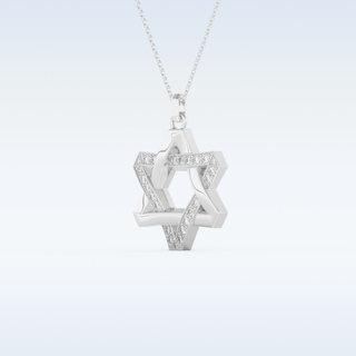 Star Shaped Moissanite Necklace – 0.331 CT Round Cut in 14K/18K Gold
