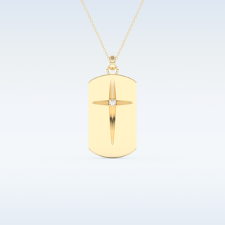 Cross Bar Moissanite Necklace – 0.6 CT Round Cut in 14K/18K Gold