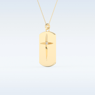 Cross Bar Moissanite Necklace – 0.6 CT Round Cut in 14K/18K Gold