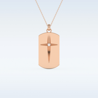 Cross Bar Moissanite Necklace – 0.6 CT Round Cut in 14K/18K Gold