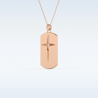 Cross Bar Moissanite Necklace – 0.6 CT Round Cut in 14K/18K Gold
