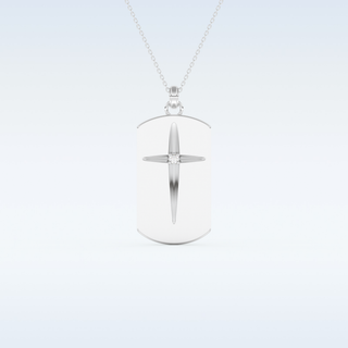 Cross Bar Moissanite Necklace – 0.6 CT Round Cut in 14K/18K Gold