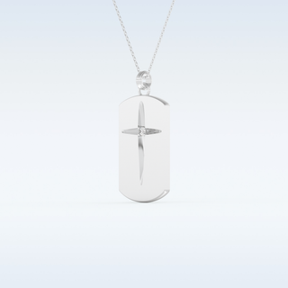 Cross Bar Moissanite Necklace – 0.6 CT Round Cut in 14K/18K Gold