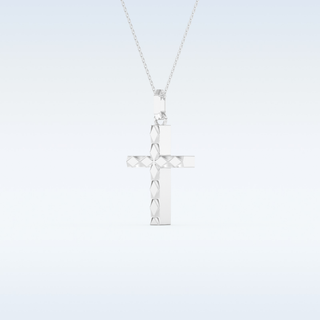 Cross Shaped Moissanite Necklace – in 14K/18K Gold