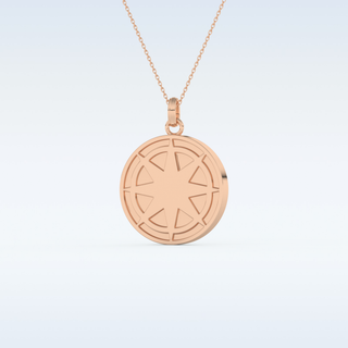 Compass Shaped Moissanite Necklace – 0.09 CT Round Cut in 14K/18K Gold