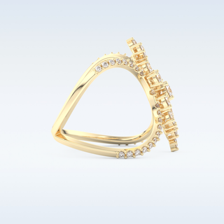 Multi Stones Style Wedding Band with 0.645 CT Round Cut Moissanite