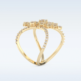 Multi Stones Style Wedding Band with 0.645 CT Round Cut Moissanite