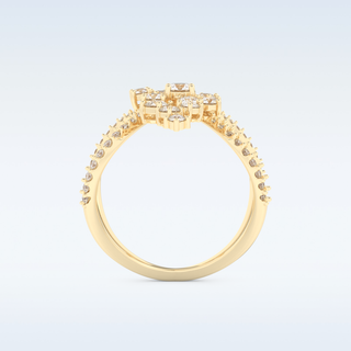 Multi Stones Style Wedding Band with 0.645 CT Round Cut Moissanite