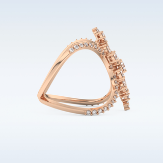 Multi Stones Style Wedding Band with 0.645 CT Round Cut Moissanite