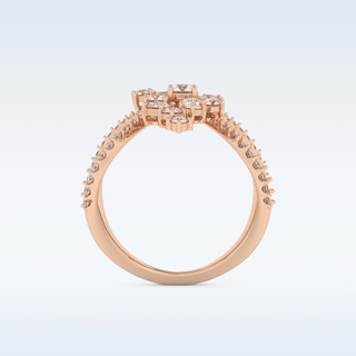 Multi Stones Style Wedding Band with 0.645 CT Round Cut Moissanite