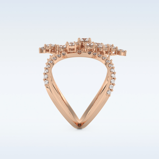 Multi Stones Style Wedding Band with 0.645 CT Round Cut Moissanite