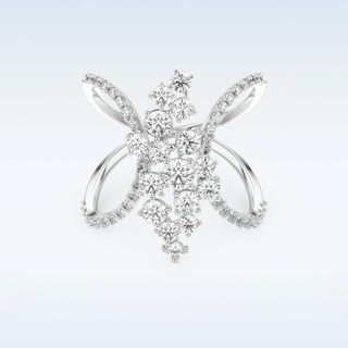 Multi Stones Style Wedding Band with 0.645 CT Round Cut Moissanite