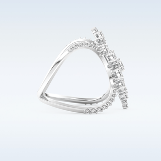 Multi Stones Style Wedding Band with 0.645 CT Round Cut Moissanite