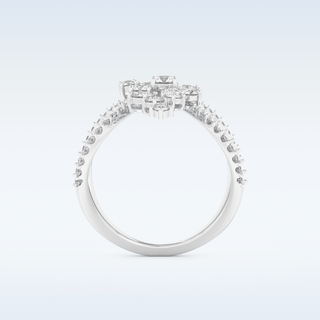Multi Stones Style Wedding Band with 0.645 CT Round Cut Moissanite
