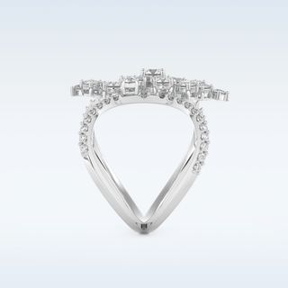 Multi Stones Style Wedding Band with 0.645 CT Round Cut Moissanite