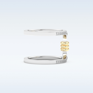 Multi Stones and Double Shank Style Wedding Band with 0.361 CT Round Cut Moissanite