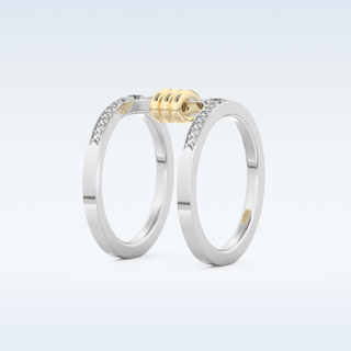 Multi Stones and Double Shank Style Wedding Band with 0.361 CT Round Cut Moissanite