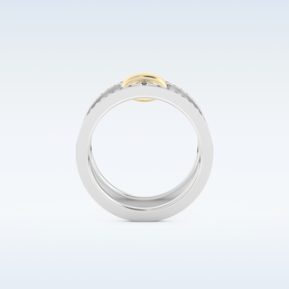 Multi Stones and Double Shank Style Wedding Band with 0.361 CT Round Cut Moissanite